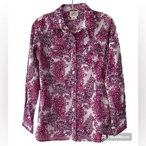 Ariat Pink Paisley Western Snap Button Down Shirt Front Pockets Size Med…